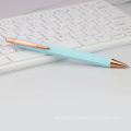 Custom logo printed hexagon ballpoint pen promotional gift ball pen advertising metal rose gold pen with custom Logo